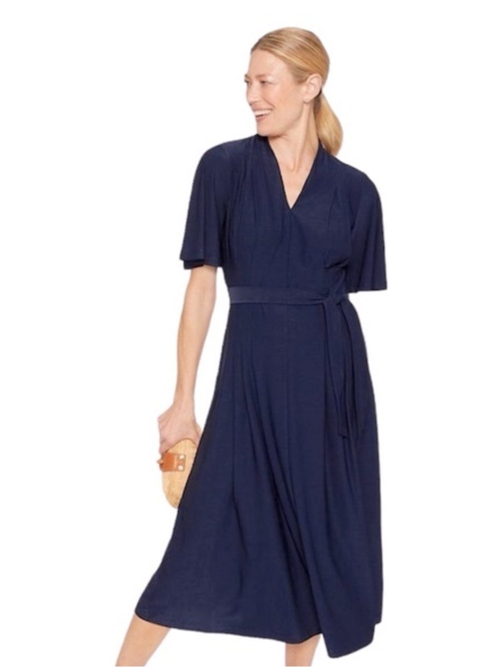 J. McLAUGHLIN Shiloh A-Line Dress in Navy - Size Medium